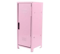 UKCOCO Casillero Metálico Rosa para Maquillaje Mini con Cerradura y Llave, Organizador de Escritorio para Niñas, Caja de Almacenamiento Múltiple para Cosméticos y Joyas