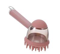 UKCOCO Cepillo de Baño para Perros Pequeños con Dispensador de Champú y Mango Largo, Cepillo de Masaje con Cerdas Suaves para Aseo y Cuidado de Mascotas en Casa, Color Café