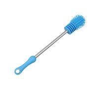 UKCOCO Cepillo Limpiador de Biberones de Silicona y Acero Inoxidable Cepillo para Botellas de Agua y Vasos de Vidrio Diseño Ergonómico de Usar Azul