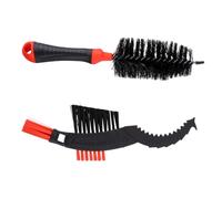 UKCOCO Cepillo para Cadena de Bicicleta de Nylon Rojo, Herramienta de Limpieza 2 Piezas, Diseño Confiable y Duradero para Mantenimiento de Bicicletas de Montaña