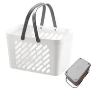 UKCOCO Cesta de Baño Organizador Práctico y Gran Capacidad Doble Asa de Plástico para Almacenamiento Seguro en Baño y Gabinete para Cosméticos y Accesorios