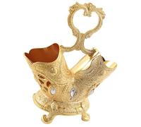 UKCOCO Cesta para Cubiertos Porta Cubiertos de Metal Dorado, Doble Compartimento, Base de Drenaje, Estilo Retro Sencillo, para Cocina y Comedor