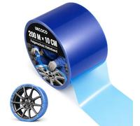 UKCOCO Cinta protectora para llantas (200 m x 10 cm), color azul | Cinta protectora para neumáticos de coche y llantas, fácil aplicación, protección de la superficie contra daños