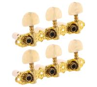 UKCOCO Clavijas de Afinación para Guitarra Eléctrica, Clásica y Acústica, Juego de 2 Piezas Perillas Semicirculares de Ágata Pulida, Aleación de Zinc Resistente, Repuestos para