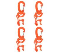 UKCOCO Clips para Regulador de Buceo con Hebilla de Gancho Presión, Soporte Doble para Manguera de Baja Presión, Color Naranja, Orificio 10x10 Mm, Pack de 4 Unidades para Equipo de Buceo