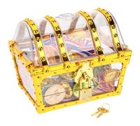 UKCOCO Cofre del Tesoro Pirata Grande para Accesorios de Plástico Seguros y Acrílicos Caja Decorativa Versátil para Fiestas Temáticas y Halloween