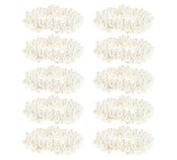 UKCOCO Coleteros de Perlas Sintéticas para Niñas 10 Unidades Banda Pelo Blanca de Tela Elástica Accesorio Elegante para Recogidos Bodas Fiestas y Damas de Honor