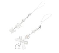 UKCOCO Colgante para Teléfono Celular 2 Piezas Dijes de Estrellas y Corazones, Cordón Decorativo para Móvil Compatible Mayoría de Smartphones, Accesorio Compacto para Viaje y Uso Diario