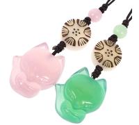 UKCOCO Colgantes de Jade y Ágata para Llavero y Bolso, Accesorios Delicados para Móviles, Diseño Pequeño y Ligero, 2 Piezas en Verde y Rosa, Decoración Portátil para Teléfono y Llaves