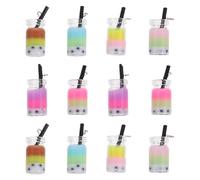 UKCOCO Colgantes de Resina para Joyería Diy, 12 Piezas de Dijes Miniatura de Té Leche Burbujeante, Accesorios para Llaveros y Pulseras, Colores Aleatorios, Manualidades Color Aleatorio