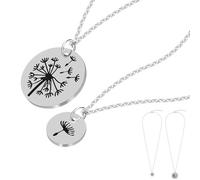 UKCOCO Collar de Diente de León para Mujer Juego de 2 Piezas de Acero Inoxidable Colgante Diseño Intrincado Cadena de Clavícula Joyería Simbólica Adecuado para Obsequio Día Madre