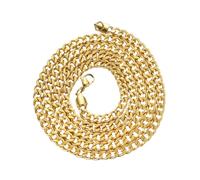 UKCOCO Collar De Hip Hop Acero Inoxidable Dorado Para Hombre, Cadena Fina Vaciada, Joyería De Moda Urbana, Uso Casual y Fiestas, Tamaño Delgado