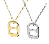 UKCOCO Collar Delicado de Niña Colgante de Pestaña de Refresco Cadena Decorativa de Aleación Antioxidante Set de 2 Piezas en Color Dorado y Plateado Accesorio Moderno para Fiestas y