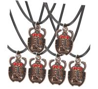 UKCOCO Collar Egipcio Colgante de Escarabajo Rojo, Aleación Duradera, Estilo Retro, Joyas Cuello para Hombres y Mujeres, Accesorio Artesanal 6 Piezas para Uso Cotidiano y Obsequio