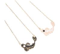 UKCOCO Collares Colgantes de Pareja para Ella y Él, Diseño de Koi Yin Yang, Aleación Resistente Decoloración, Obsequio para Amistad y Novia, Negro y Blanco