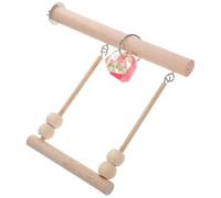 UKCOCO Columpio Colgante Juguete Resistente al Desgaste y Decorativo de Madera Khaki para Pájaros Accesorio Simple y Encantador para Loros en Jaula para Ambientación del Hogar