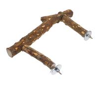 UKCOCO Columpio De Loro para Parakito Soporte De Percha para Loros De Madera Natural Juguete para Jaula De Pájaros Rama Resistente Al Desgaste para Morder