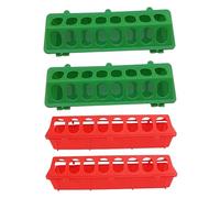 UKCOCO Comedero para Palomas y Pollitos De Plástico Anticorrosión, 4 Piezas (2 Rojas y 2 Verdes), Antigoteo y Resistente para Alimentación Doméstica y Profesional De Aves