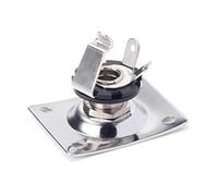 UKCOCO Conector Jack De Guitarra De Cobre 6,35 Mm Con Tornillos Para Montaje, Placa Cuadrada Cromada Resistente Para Guitarras Eléctricas y Bajos, Accesorio Profesional De Conexión