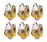 UKCOCO Conector Jack Estéreo de 6,35 Mm para Guitarra Eléctrica, 6 Piezas Metálicas Rosca y Tuerca, Jack de Entrada de Audio para Equipos de Música Profesional y Refuerzo de Sonido