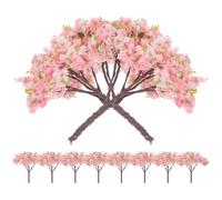 UKCOCO Conjunto de 10 Árboles Miniatura de Cerezo en Plástico, Resistentes para DIY y de Escenas de Micropaisajes Plantas Suculentas