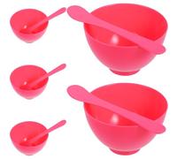 UKCOCO Conjunto de 5 Juegos de Cuencos para Mascarillas de Pp Rosa, Portátiles y Lisos, Ideales para Viajar y Mezclar Mascarillas Faciales de Bricolaje