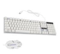 UKCOCO Conjunto De Teclado y Ratón para Teclado Retroiluminado Sensación Mecánica para Gaming Casa o Estudio Color Blanco Conexión USB Cable