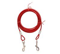 UKCOCO Correa De Perro Larga De Doble Cabeza Cuerda De Tracción Resistente para Mascotas Cable De Arrastre Duradero Rojo