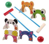 UKCOCO Croquet de Madera para Set de Juguete Educativo para Exterior para y Parque la Relación Padres Hijos