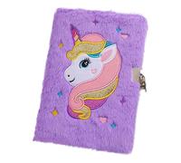 UKCOCO Cuaderno de Unicornio con de Peluche y Cerradura Diario para Notepad Adorable para Planificación y Organización Color