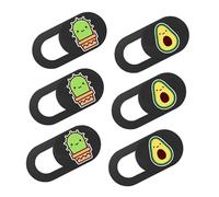 UKCOCO Cubierta Deslizante para Cámara Web Diseño De Dibujos Animados Protección De Privacidad para Ordenador Portátil y Tableta Pack De 6 Unidades Color Aguacate y Cactus