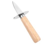 UKCOCO Cuchillo de Ostras Inoxidable con Mango de Madera Ergonómico Herramienta de Cocina para Uso y Limpio para Ostras y Mejillones