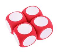 UKCOCO Dados de Espuma Blancos 6Cm para Juegos de Fiesta Accesorio Didáctico Dados Borrables de Agarrar para Clases de Matemáticas 4 Piezas