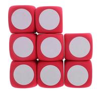UKCOCO Dados de Espuma Borrables 6 Cm, 8 Piezas, Dados de Bricolaje Multiusos en para Aula y Juegos Educativos, Herramientas Interactivas de Enseñanza Matemática Color Rojo