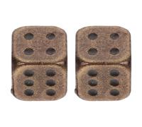 UKCOCO Dados de Metal Dorados para Juegos de Mesa, 2 Piezas, Fáciles de Guardar y Transportar, Dados Hexagonales de 12mm para Bares y Fiestas