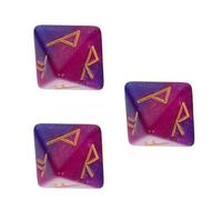 UKCOCO Dados de Runas Acrílicos de Cristal Acrílico para Juegos de rol, Set de 3 Piezas Color Violeta y Azul, Compactos y Portátiles para Aficionados a Juegos Retro y Reuniones Sociales