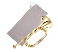 UKCOCO de Latón para Banda Bugle Profesional Pulido Instrumento para Principiantes con Boquilla Duradero y Fácil de Tocar para Ordenes y Desfiles Militares