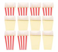 UKCOCO Decorativas de Palomitas de Maíz Ligeras y Resistentes 12 Cajas de Papel Recipientes Grandes Ideales para Festivales y Fiestas para Palomitas y Galletas