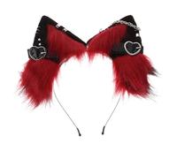 UKCOCO Diadema Animal Orejas Punk Gótica Hecho Mano para Cosplay Halloween Fiesta Niñas Accesorio Suave Fox Wolf Cat Puppy Ears Hair Hoop