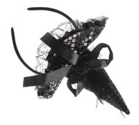 UKCOCO Diadema de bruja de Halloween con sombrero de encaje, accesorios de disfraz transpirables para fiestas, reutilizables, diseño místico para Halloween