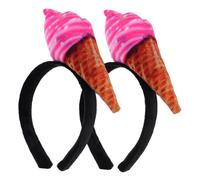 UKCOCO Diadema De Helado Para Mujer 2 Piezas Tamaño Único Diadema De Cosplay Fiesta Diseño De Cucurucho Rosa