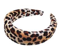 UKCOCO Diadema De Leopardo Ancho Para Mujer y Niñas, Banda Cabello Café De Espuma Aterciopelada, Accesorio Para Cabello Corto y Rizado, Paquete De 1, Uso Diario y Fiestas