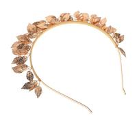 UKCOCO Diadema de Novia Creativa Tiara Barroca Dorada Tocado Artesanal para Mujer Accesorio Único para Boda y Fiesta