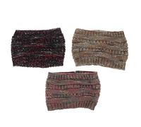 UKCOCO Diadema Orejera de Punto para Mujer 3 Piezas Negro Gris Claro y Gris Oscuro Diademas Cálidas y Elásticas Accesorio Vintage para Festivales y Uso Diario