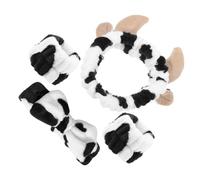 UKCOCO Diadema para Maquillaje y Spa Estampado de Vaca, 3 Unidades, Tamaño Mediano, Elástica y Antideslizante, para Mujeres y Niñas, Uso Facial y Cuidado Piel