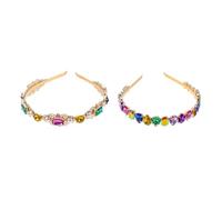 UKCOCO Diademas Barrocas Vintage de Aleación Diseño de Gemas de Imitación, Ligeras y Fáciles de Poner, 2 Piezas para Fiestas y Uso Diario
