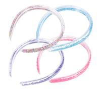 UKCOCO Diademas Brillantina Para Niñas Pequeñas, 4 Pcs, Tamaño Adecuado, Colores Rosa, Azul, Morado y Multicolor, Accesorios Cabello Fiestas y Celebraciones