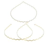 UKCOCO Diademas Metálicas Onduladas Finas para Mujer 3 Piezas Doradas Bandas Cabello Flequillo Accesorio para Exteriores y Decoración de Moda