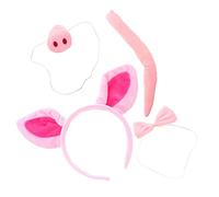 UKCOCO Disfraz Cosplay Infantil Orejas y de Cerdo Rosa con Nariz Falsa y Pajarita de Peluche para Fiestas y Carnavales
