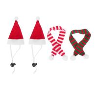 UKCOCO Disfraz de Navidad para mascotas, gorro de Navidad, bufanda para cobayas, hámster, erizo, conejo, gatito, accesorios, 2 juegos de botellas de vino, decoración para el árbol de Navidad